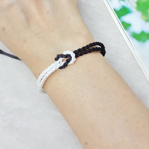 【国内配送込】二人を結ぶきらきらダブルノットブレスレット3色 Set of 2 - Couples Bracelet, Couples String Bracelet, Love