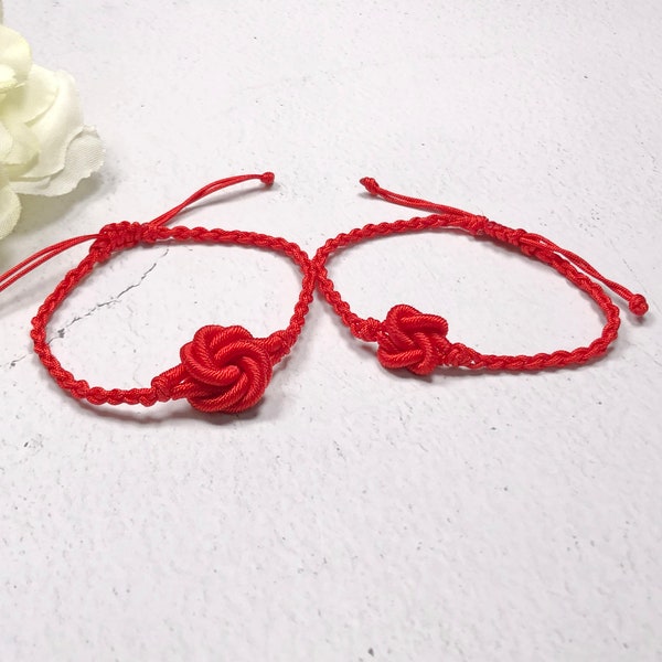 Concentric Knot Bracelet, Mandala Knot Bracelet,  Red String Bracelet, Love Knot Bracelet,  Eternal love Bracelet  (TB129&130)