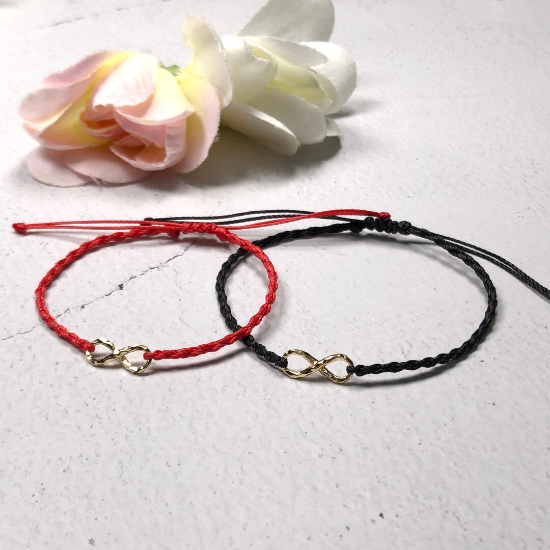 Set of 2 14K Gold Filled Infinity String Bracelet, Gold Bracelet