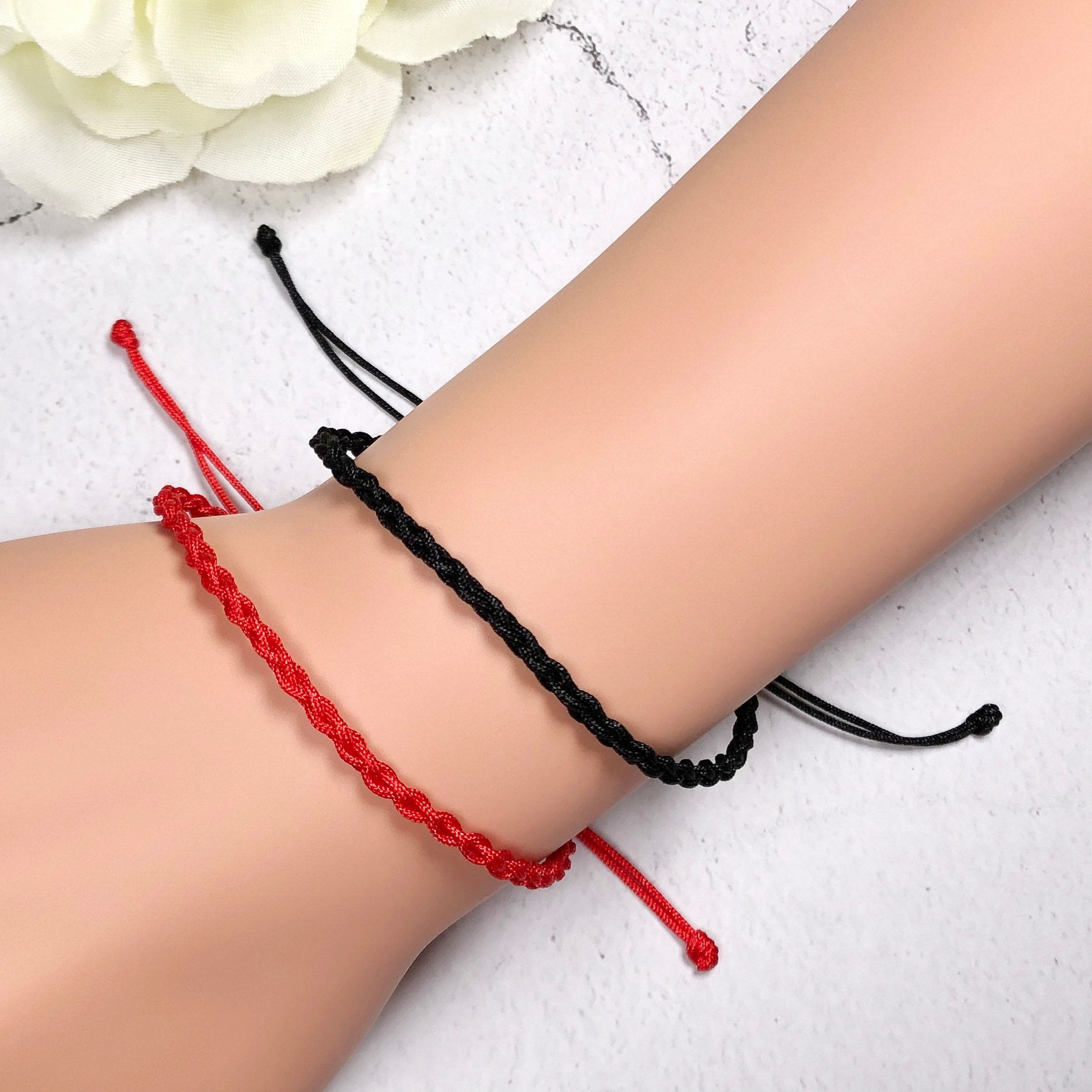 Set of 2 Couple Bracelet, Red String Bracelet, Friendship Bracelet