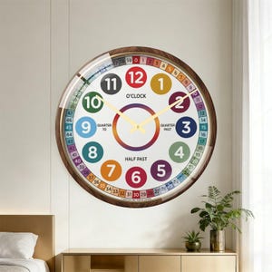 Color-Coded Learning Clock for Kids – Home and School Wall Decor