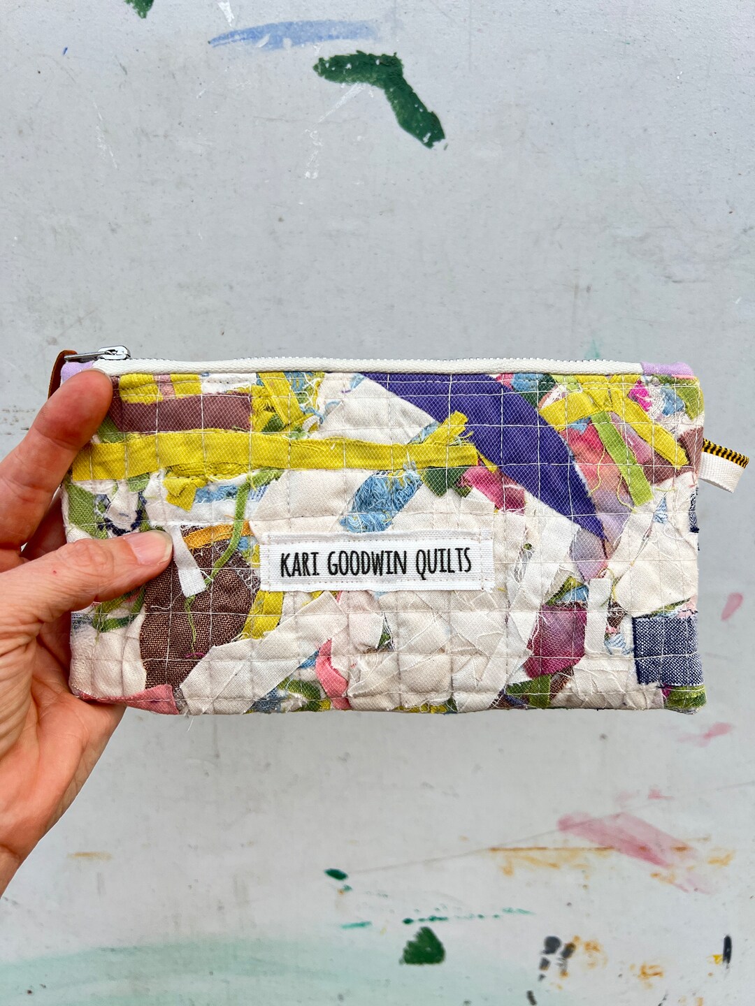 Black - Handcrafted Quilted Pencil Pouch 15