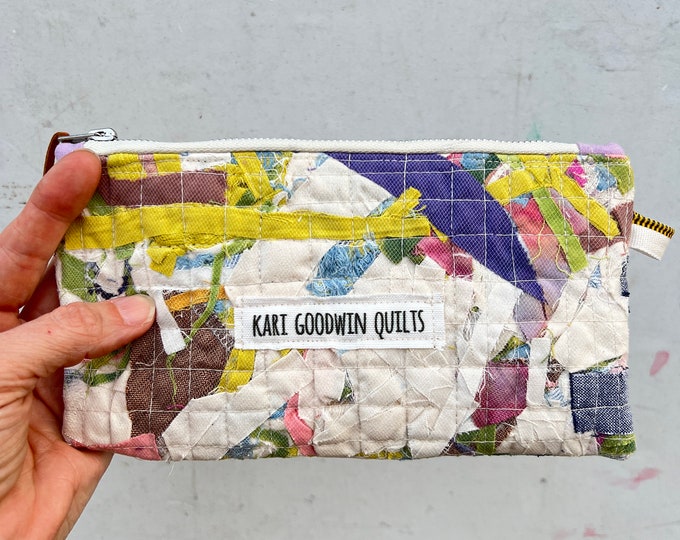 Maroon - Handcrafted Quilted Pencil Pouch 01