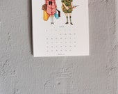 2016 calendrier Wes Anderson mur calendrier cartoon dessin Estampe numérique comique. affiche illustration