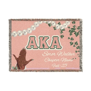 Alpha Kappa Alpha Sorority, Inc. Gepersonaliseerde geweven deken | Geweven deken D9 Sorority Throw