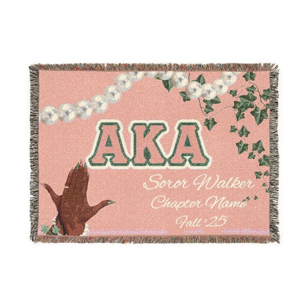 Alpha Kappa Alpha Sorority, Inc. Personlig vävd filt | D9 Sorority-filt