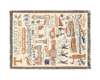 University of Tennessee Volunteers Woven Blanket | campus landmarks tapestry throw