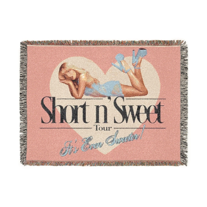 Sabrina Carpenter Short n Sweet Woven Blanket | Woven Throw Blanket image 3