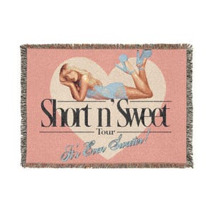 Sabrina Carpenter Short n Sweet Woven Blanket | Woven Throw Blanket image 1