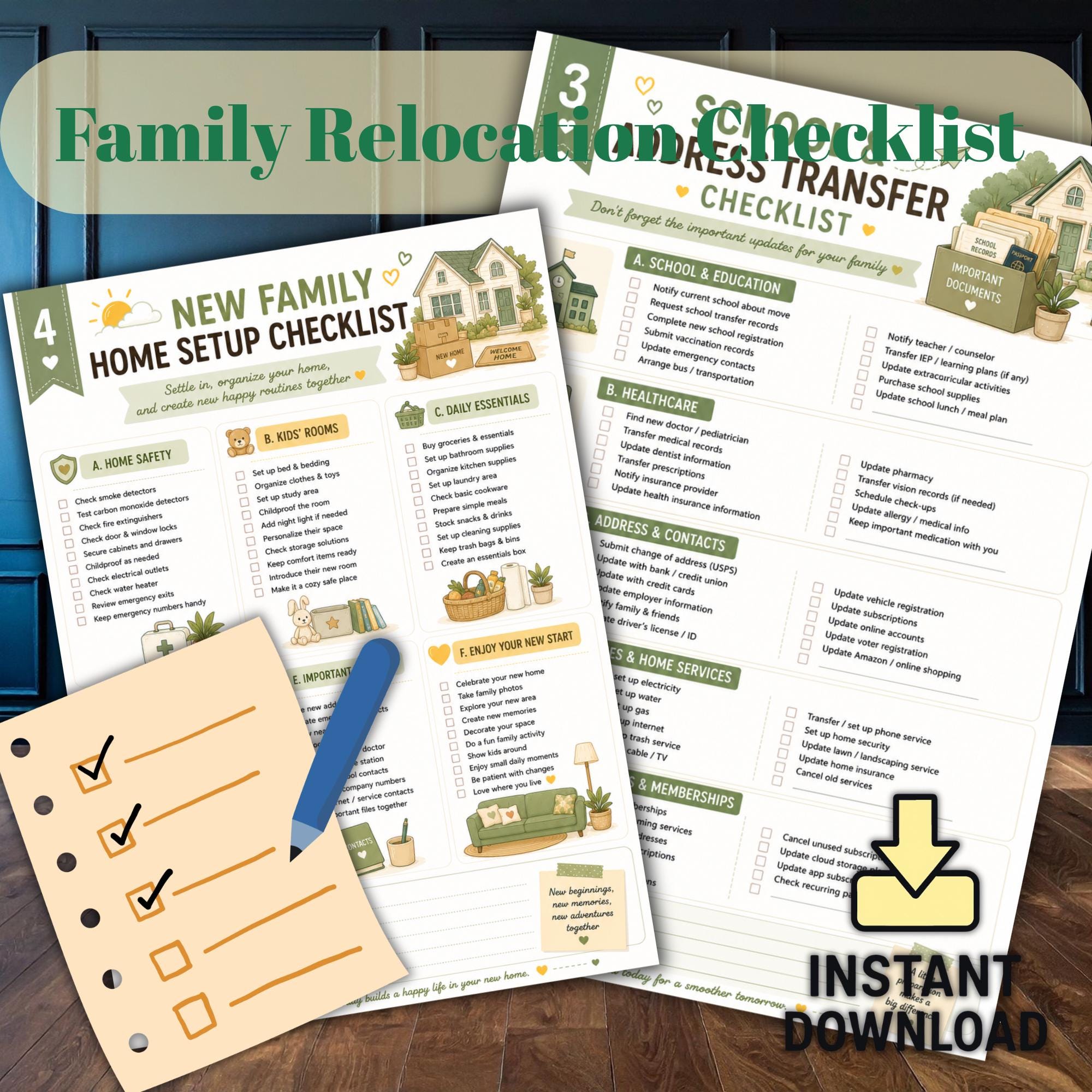 Relocation Checklist.pdf Family Relocation Binder Printable | Moving Checklist for Families ...