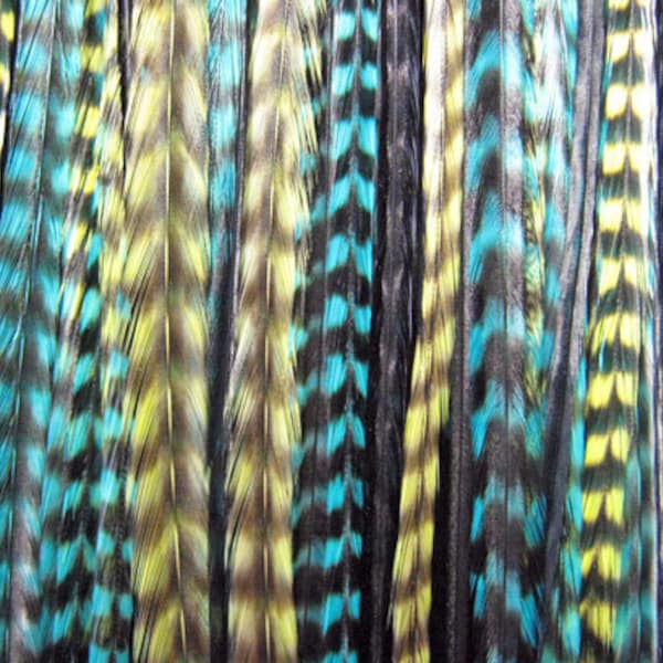 X Long 6 Feather COOL WATERS Hair Extension Micro Bead Too