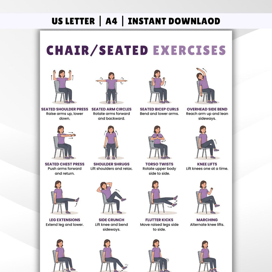Chair & Seated Exercises, Gentle Workout PDF , Low Impact Fitness for ...