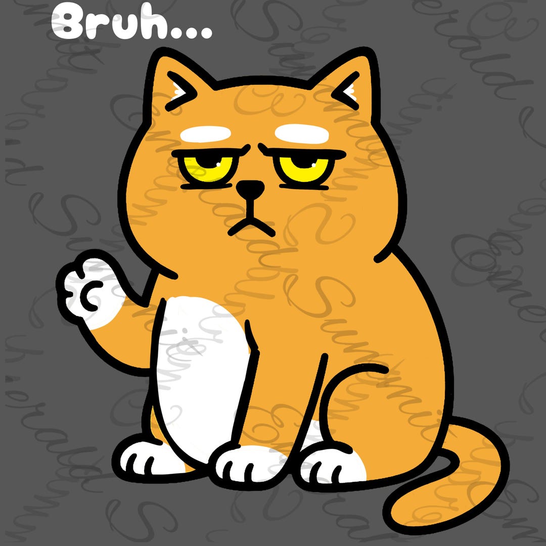 Nope Cat Archie PNG: Sarcastic Bruh Cat Art (digital Download) - Etsy