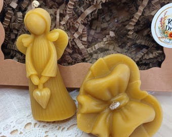 Beeswax Candle Duo – Honey Scented Decor