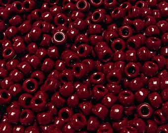 500 pcs 9 x 6mm Opaque Maroon or Grape Pony Beads