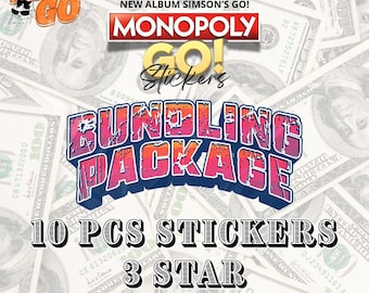 Package 10x Monopoly Go 3 Star Stickers - New Season
