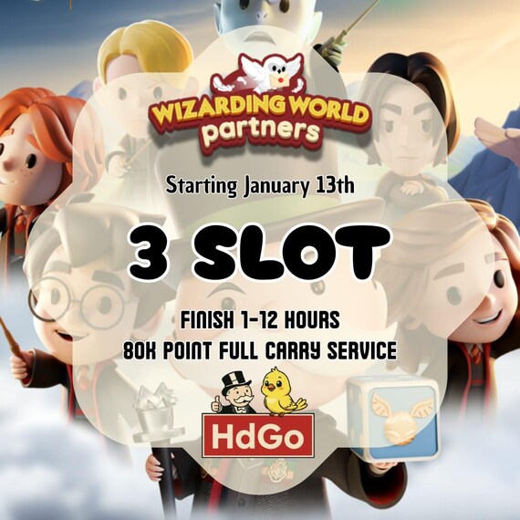 Monopoly Wizarding World Partners Event – Full Carry (80K Points) 1 Slot, Digital Board Game