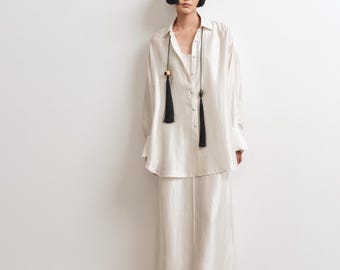 Gloss Shirt & Gloss Dress Set – Effortless Elegance in Tencel Silk