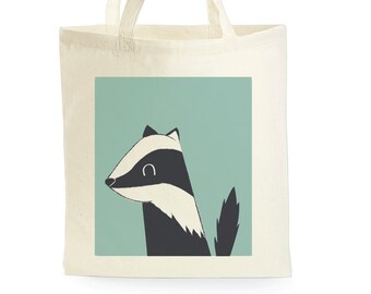 Badger Tote Bag - Gift for Animal Lover - Badger Gift - Book Bag - Gift For Sister - Gifts For Friend - Cute Tote Bags