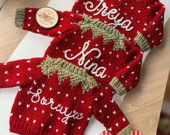 Strawberry Knit Cardigan, Hand Embroidered Sweater, Baby Jumper - Back in Stock - limited availability
