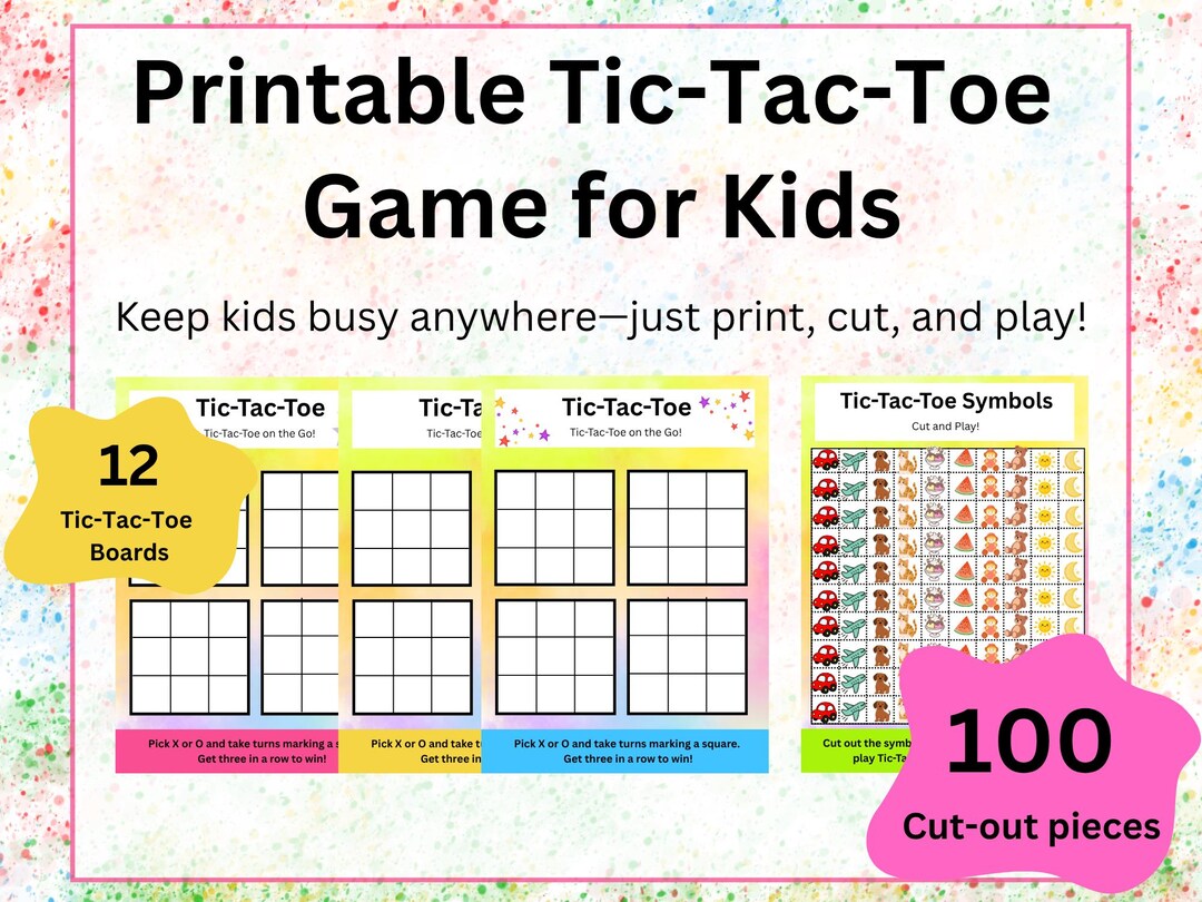 Travel & Printable Tic Tac Toe for Kids | Screen-free Activity | Cut ...