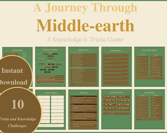 Fantasy Trivia Game Printable | Middle-earth Inspired Trivia | Adventure Party Game | Game Night Activity | Instant Download