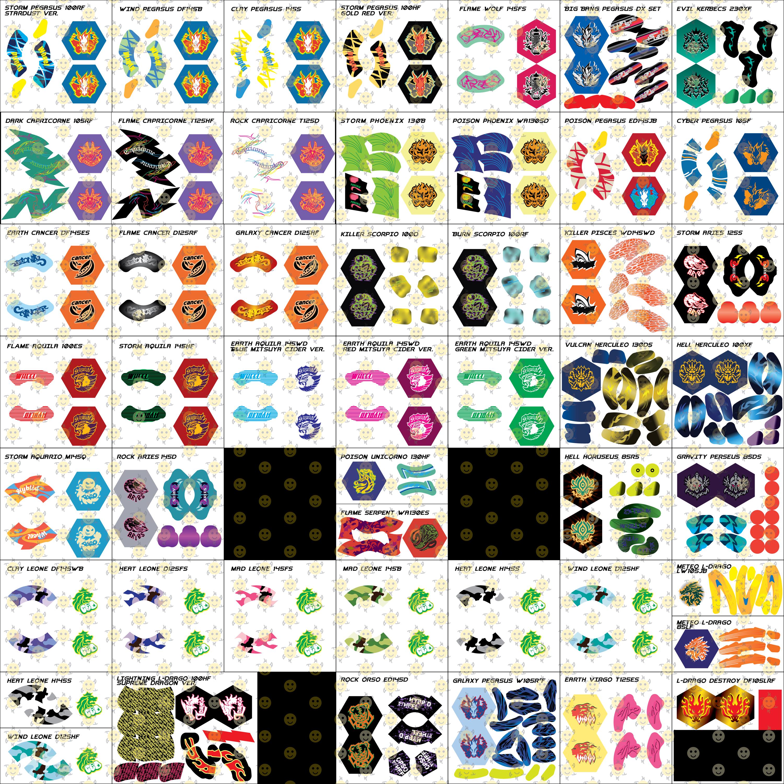 Sets & RB Recolors - Metal Fight Beyblade Stickers - Etsy