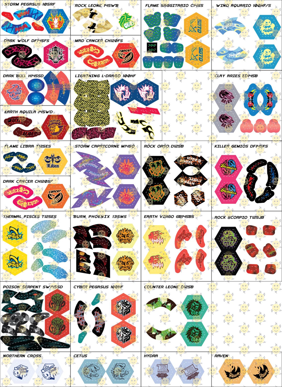 メタルファイト ベイブレード　ステッカー Metal Fusion - Metal Fight Beyblade Stickers - Etsy