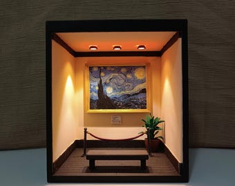 Mini Art Gallery Diorama – Handmade Miniature Museum Display – Personalized Wall Art Decor - Valentine Gift