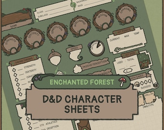 Enchanted Forest DnD Character Sheet | Printable & Fillable PDF (A4 + Letter)