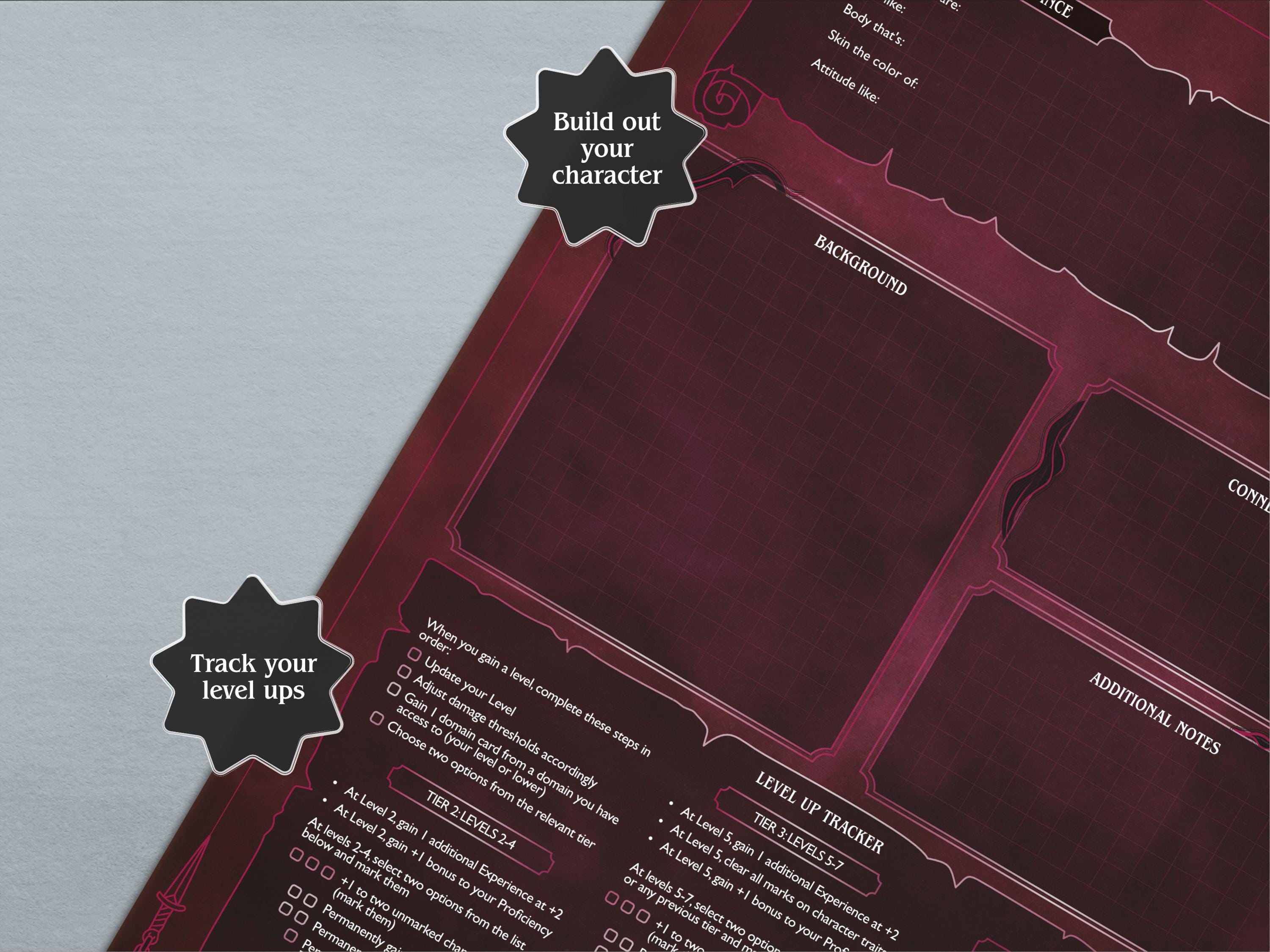 Rogue Letters Rogue Daggerheart Character Sheet | Printable + Fillable PDF (A4 ...