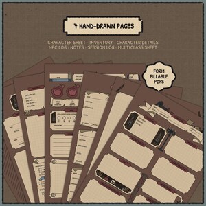 Dark Academia Daggerheart Character Sheet | Printable & Fillable PDF (A4 + Letter) image 2