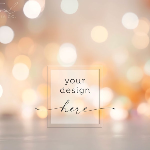 Soft Bokeh Background Product Mockup, Gold White Party Lights Mockup Styled Stock Photography, JPG Instant Digital Download