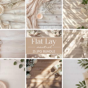 25 Neutral Table Flat Lay Mockup Bundle, Backdrop Wedding Boho Digital Background, Styled Stock Photography,  | Scene Maker, Scene Creator
