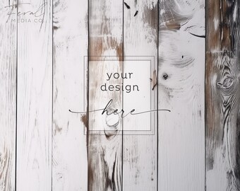 Aged Whitewash Wood Background Product Mockup, White Grey Wood Mockup Styled Stock Photography, JPG Instant Digital Download