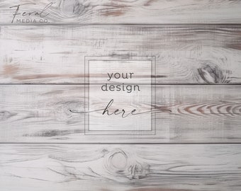 Leeftijd Whitewash Hout Achtergrond Product Mockup, Wit Grijs Hout Mockup Gestyled Stock Fotografie, JPG Instant Digitale Download