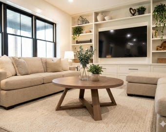 Round Coffee Table Plans PDF, DIY Woodworking Plans, Modern Furniture Plans, Plywood Coffee Table, Woodworking Project, Digital Download