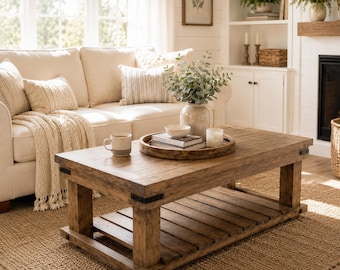 DIY Industriële Salontafel Plan | PDF Houtbewerkingstekeningen | Rustieke Boerderij Woonkamer Meubels Bouwen | Digitale Download