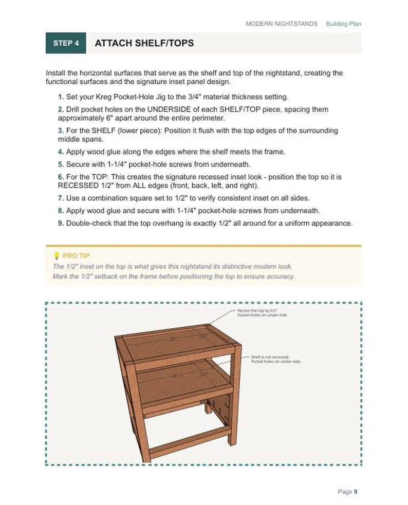 Modern Nightstand Woodworking Plans PDF | DIY Bedside Table With Drawer ...