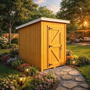 Lean-To Shed Plans PDF, 4x6 and 6x8 Storage Shed Blueprints, DIY Building Guide, Instant Download