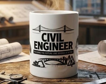 Civil Engineer Mug – Engineer Coffee Mug – Construction Engineer Gift – Engineering Blueprint Mug – Gift for Engineer – Engineer Coffee Cup