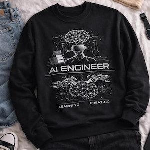 AI Engineer Sweatshirt, Programmer Gift, Developer Hoodie, Tech Lover Gift, Coding Shirt, Computer Science Gift, Geek Gift