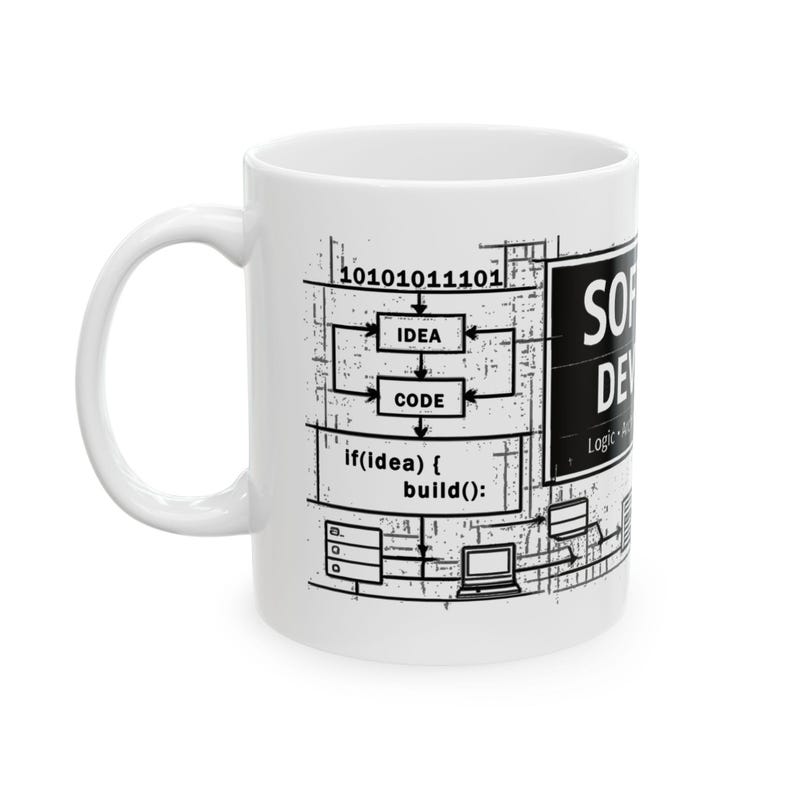 Software Developer Mug – Programmer Gift – Coding Blueprint Coffee Cup – Developer Graduation Gift – Tech Nerd Coffee Mug – 11oz 15oz image 6