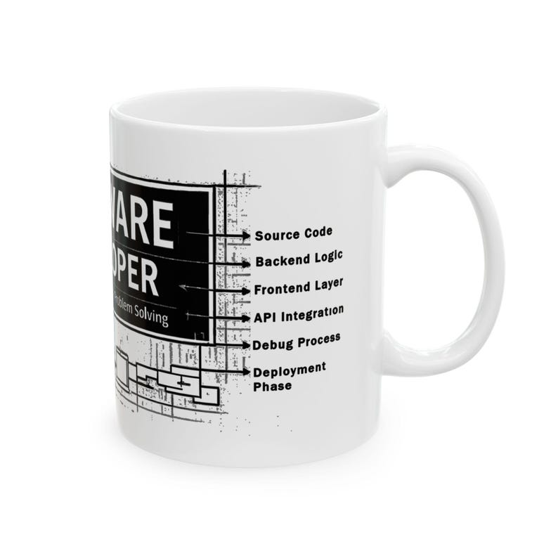 Software Developer Mug – Programmer Gift – Coding Blueprint Coffee Cup – Developer Graduation Gift – Tech Nerd Coffee Mug – 11oz 15oz image 7