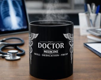 Doctor Mug – Caduceus Medical Symbol Coffee Cup – Gift for Doctor – Medicine Graduation Gift