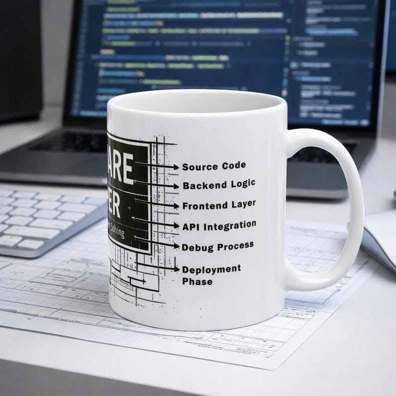 Software Developer Mug – Programmer Gift – Coding Blueprint Coffee Cup – Developer Graduation Gift – Tech Nerd Coffee Mug – 11oz 15oz image 3