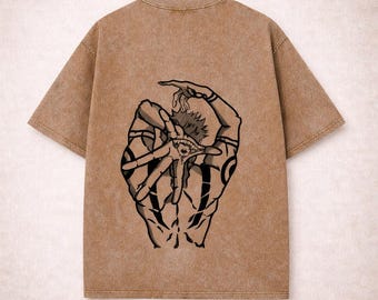 JJK Vintage Washed Anime T-Shirt – Japanese Manga Retro Streetwear Tee