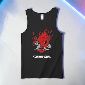 Cyberpunk Samurai Tank Top – Johnny Silverhand Inspired Unisex Anime Game Vest