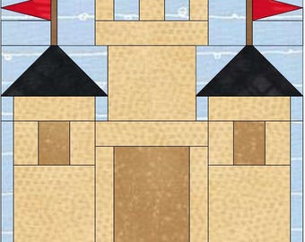 Sand Castle Quilt Pattern, Paper piecing