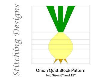 Onion Quilt Block Pattern, Paper Piecing & Templates (Digital Download)